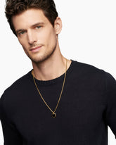 Octagonal Amulet in 18K Yellow Gold with Black Onyx, 15mm